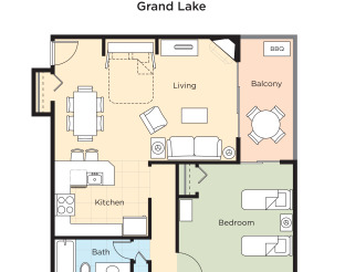 WorldMark Grand Lake - Two-Bedroom Resort Suite Floor Plan